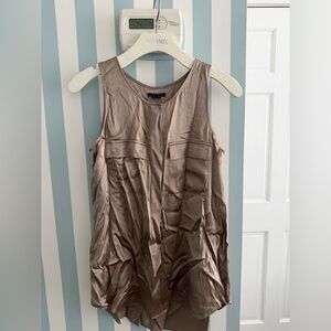 Theory Taupe 100% silk Blouse